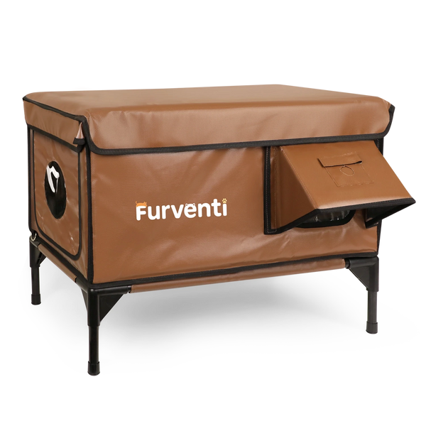 Furventi High Legs Outdoor Cat House Brown