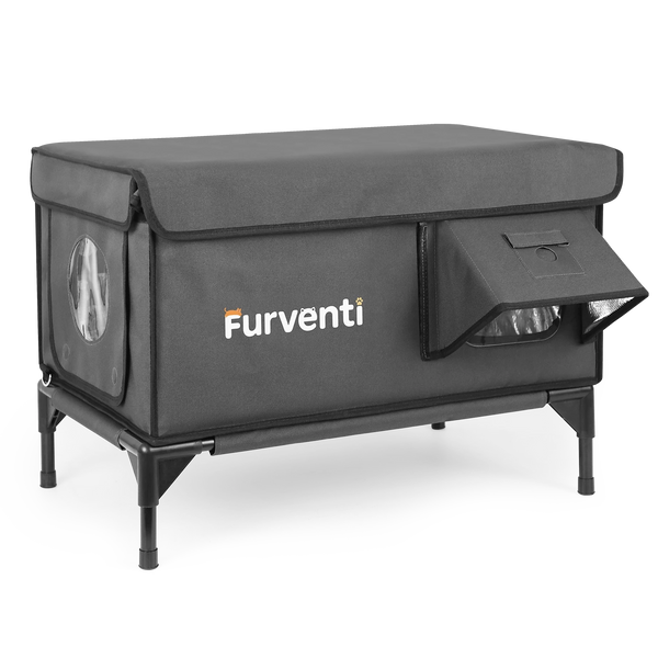 Furventi High Legs outdoor Cat House Dark Grey