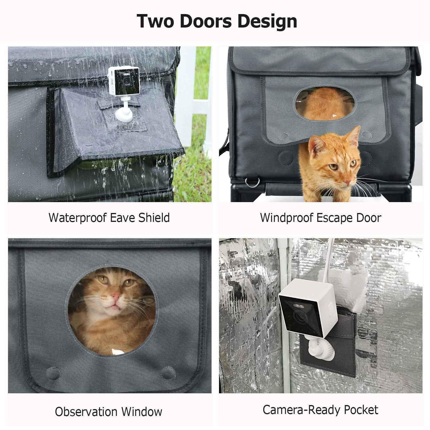 Furventi Classic Heated Outdoor Cat House Shadow Grey