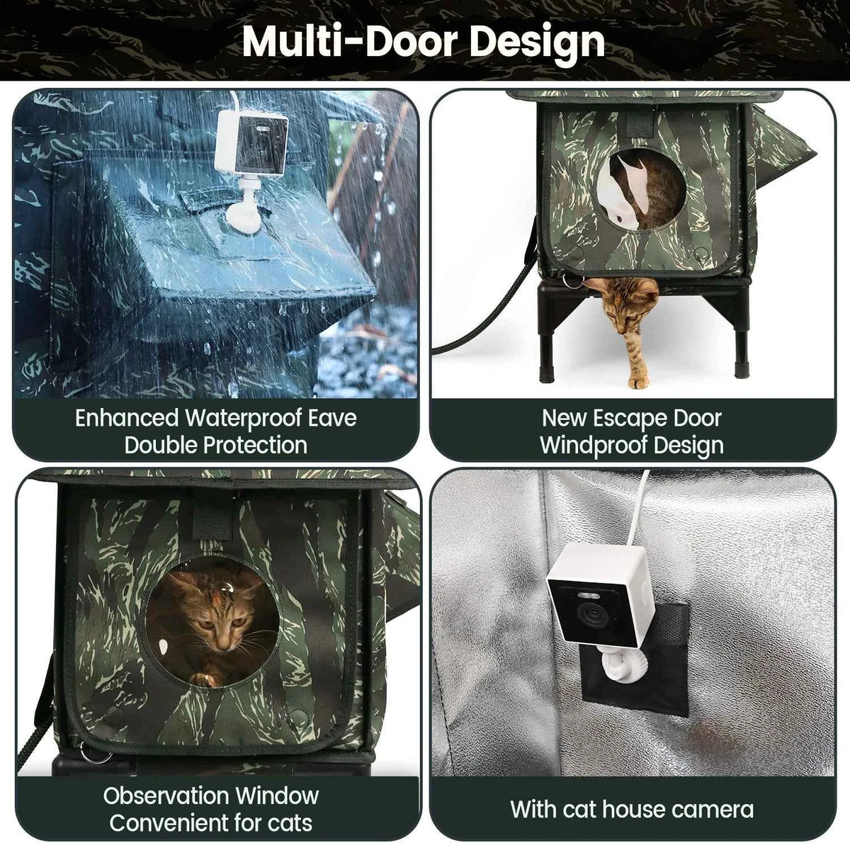 Furventi Flagship Open Top Outdoor Cat House Camouflage