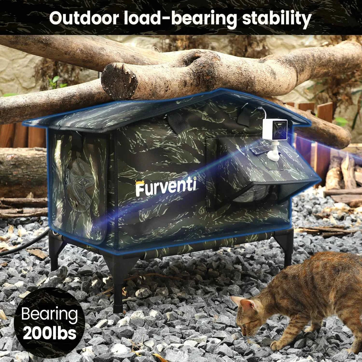 Furventi Flagship Open Top Outdoor Cat House Camouflage