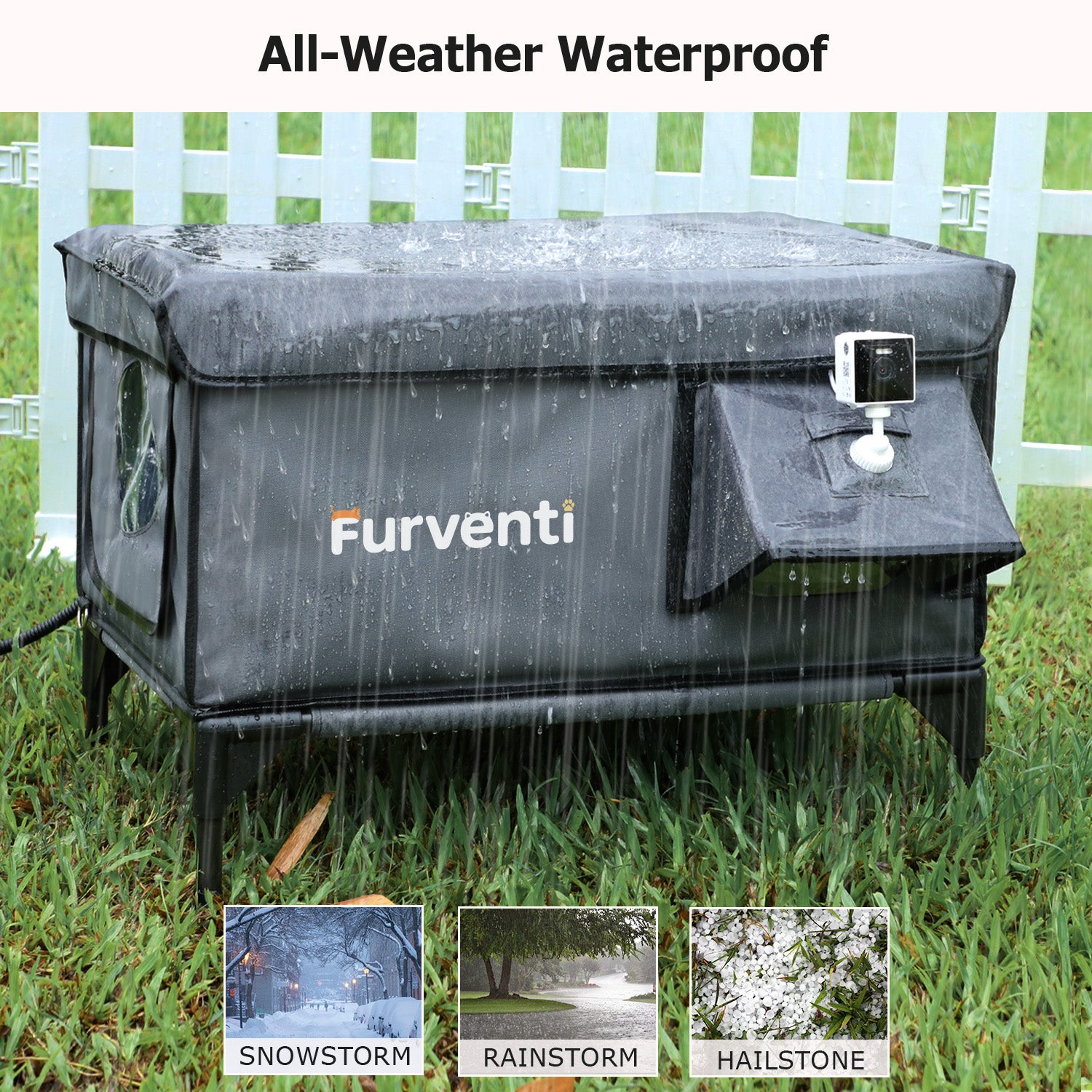 Furventi Classic Heated Outdoor Cat House Shadow Grey