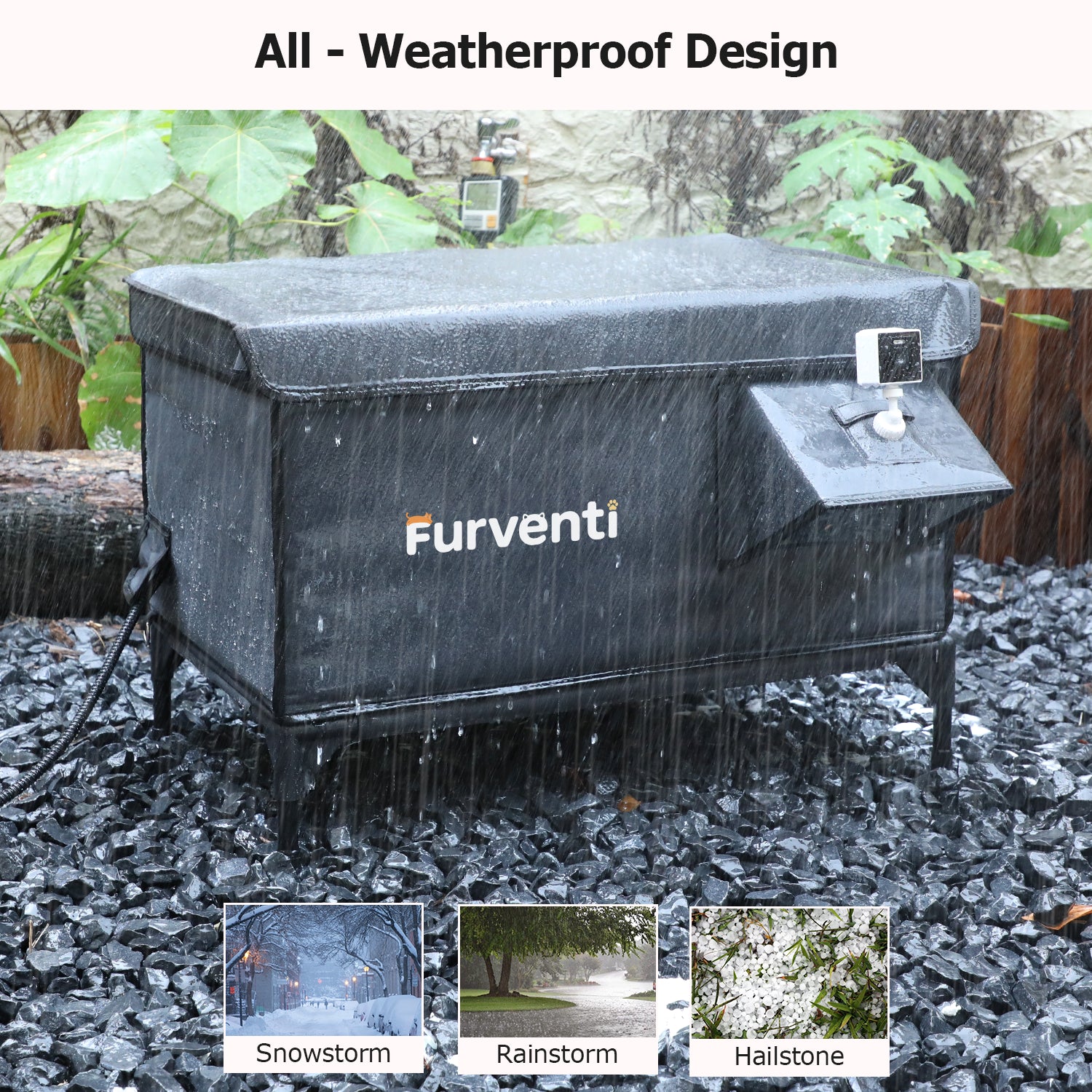 Furventi Flagship Heated Cat House For Outside Dark Grey