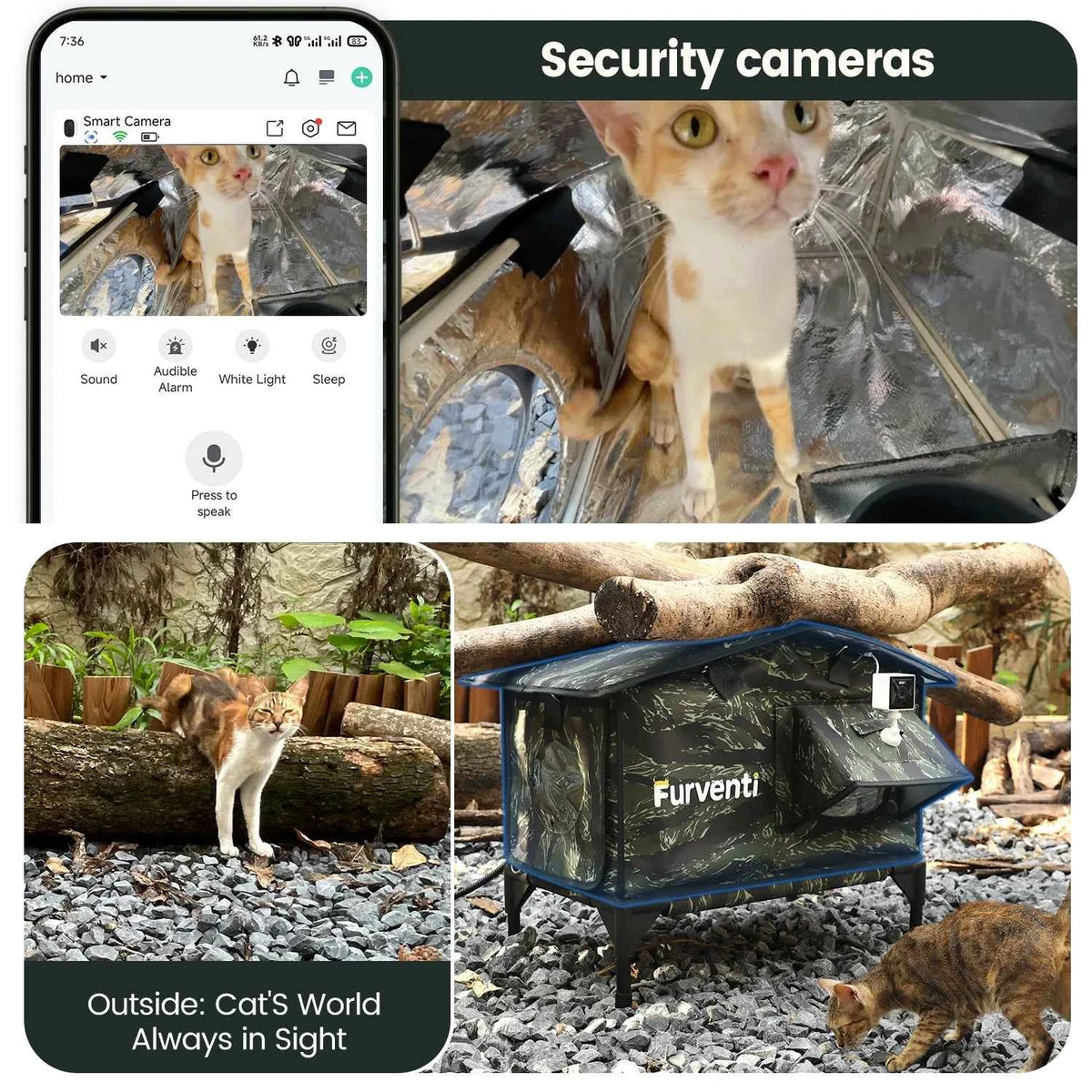 Furventi Flagship Open Top Outdoor Cat House Camouflage