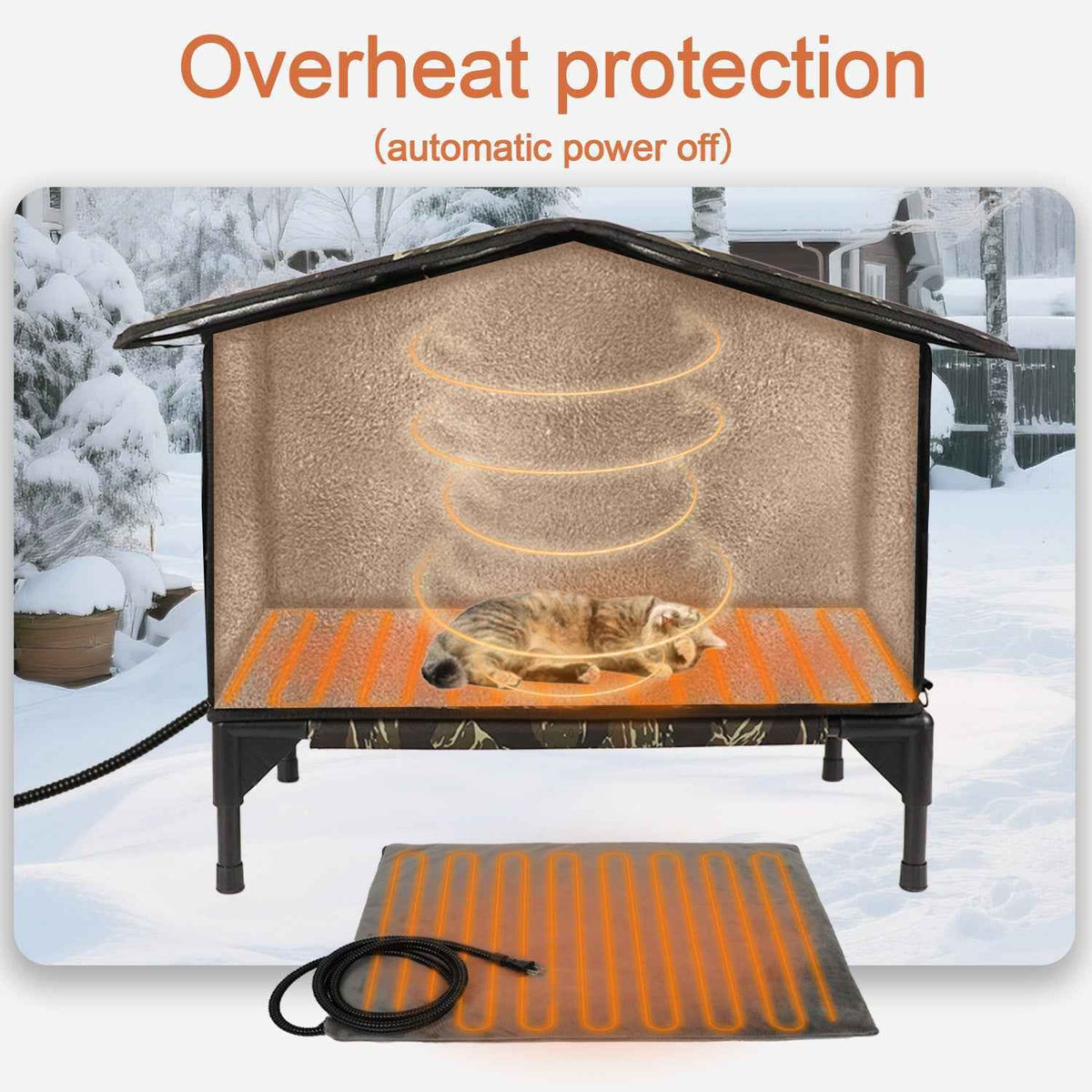 Weatherproof Flagship Open Top Outdoor Cat House Camouflage
