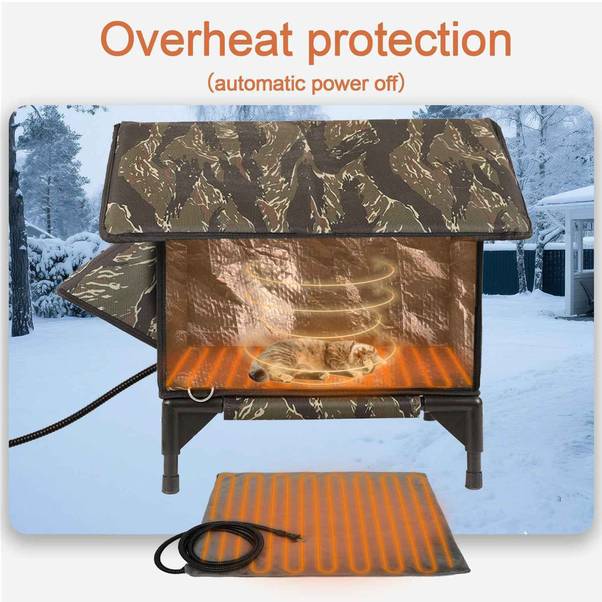 Omni-Climate Rooftop Outdoor Cat House Camouflage