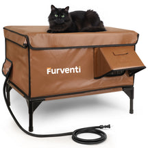 Furventi Cold-Resistant Heated Outdoor Cat House Brown
