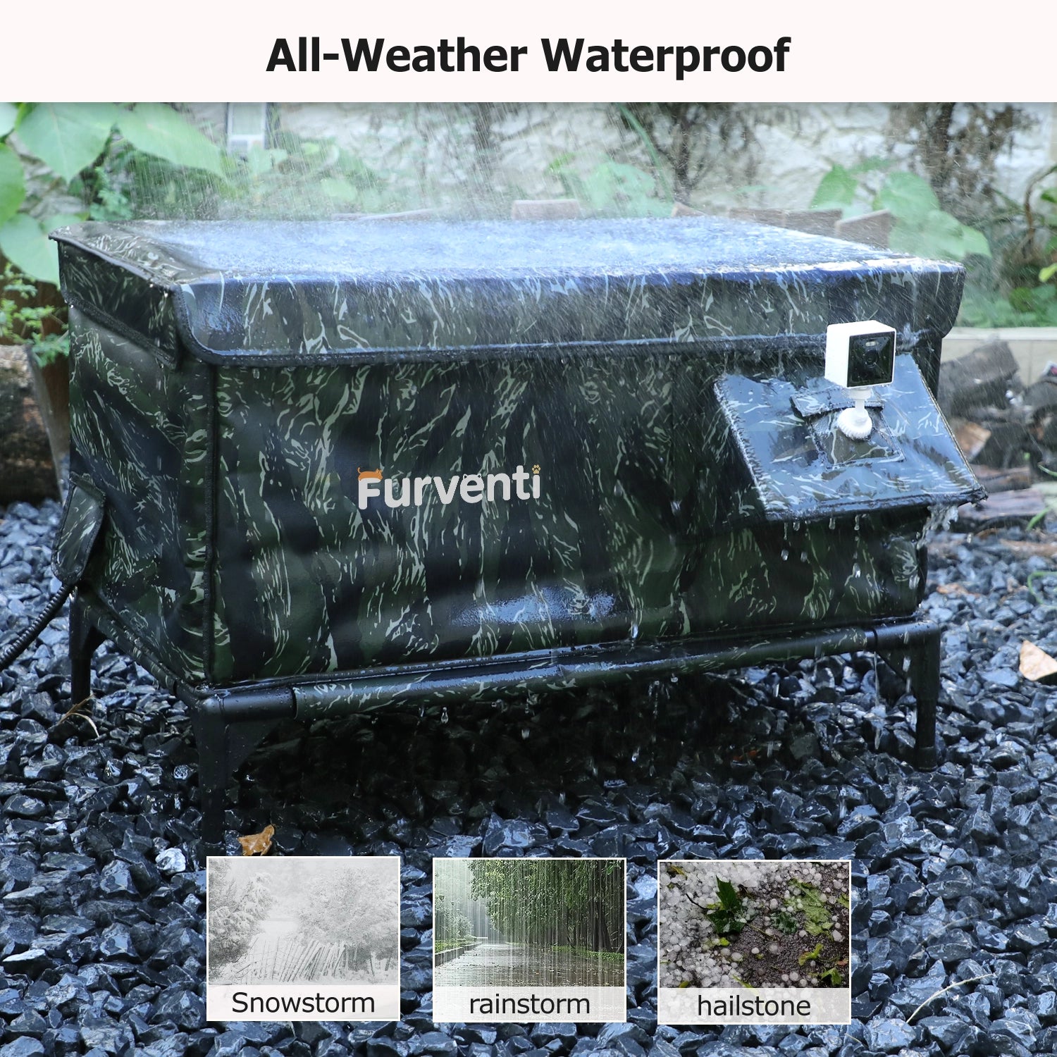 Furventi Flagship Heated Cat House for Camouflage