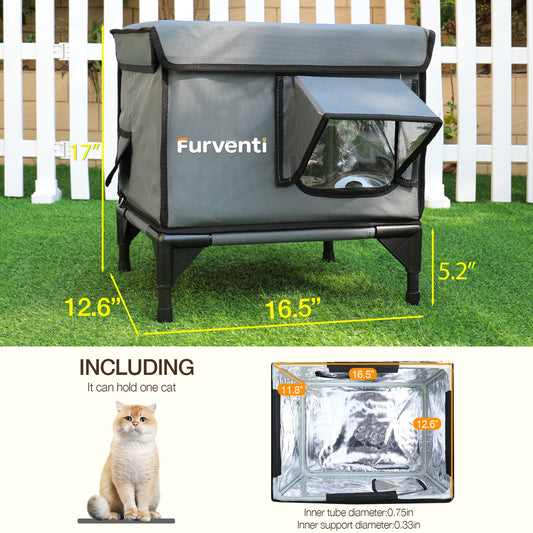 24 Furventi high leg outdoor cat house dark grey