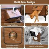 Furventi Cold-Resistant Outdoor Cat House Brown