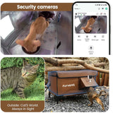 Furventi Cold-Resistant Outdoor Cat House Brown