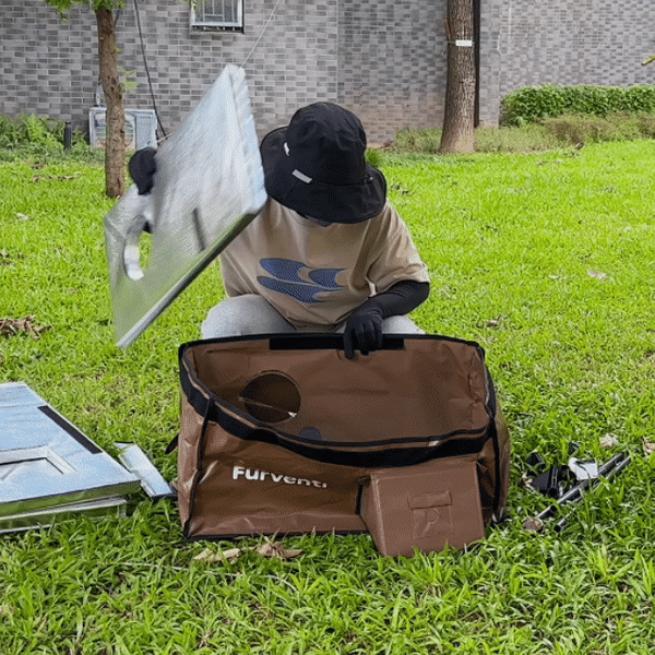 Furventi Cold-Resistant Outdoor cat house brown  installation GIF picture 1 & Outdoor Stray Heated Cat House