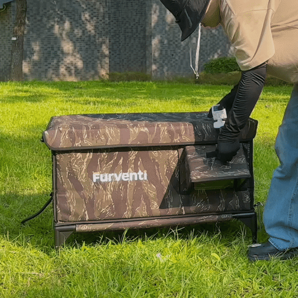 Furventi Flagship Outdoor Cat House Camouflage installation GIF picture 7  & Outdoor Stray Heated Cat House