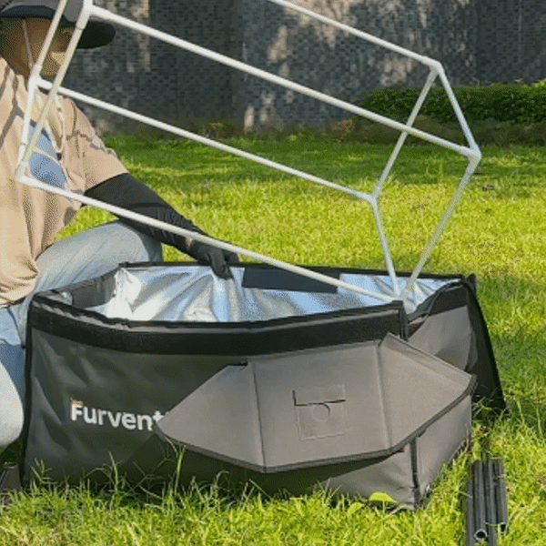 Furventi Flagship Outdoor Cat House Dark Grey installation GIF picture 2 & Outdoor Stray Heated Cat House