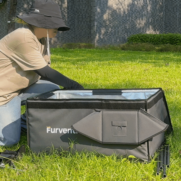 Furventi Flagship Outdoor Cat House Dark Grey installation GIF picture 3 & Outdoor Stray Heated Cat House
