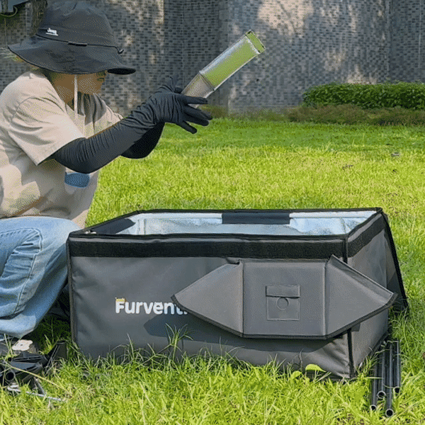 Furventi Flagship Outdoor Cat House Dark Grey installation GIF picture 4 & Outdoor Stray Heated Cat House