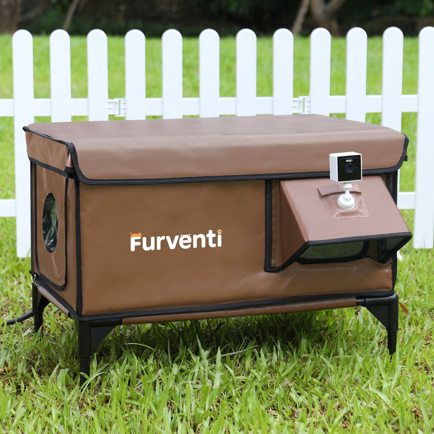 Furventi High Legs Outdoor Cat House Brown Product Main Image & Outdoor Stray Heated Cat House