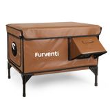 Furventi High Legs Outdoor Cat House Brown Product No/Heating pad & Outdoor Stray Heated Cat House