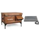 Furventi High Legs Outdoor Cat House Brown Product *1 heating pad & Outdoor Stray Heated Cat House