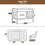 Furventi High Legs Outdoor Cat House Brown Product size & Outdoor Stray Heated Cat House