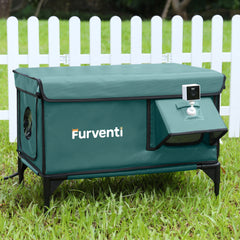 Furventi High Legs Outdoor Cat House Dark Green
