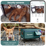 Furventi High Legs Outdoor Cat House Dark Green Product Security Camera & Outdoor Stray Heated Cat House