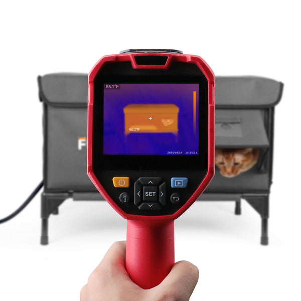 Furventi High Legs outdoor Cat House Dark Gray Product Features 4 & Outdoor Stray Heated Cat House