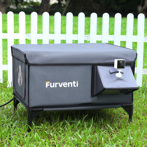 Furventi High Legs outdoor Cat House Dark Gray Product Main Image & Outdoor Stray Heated Cat House