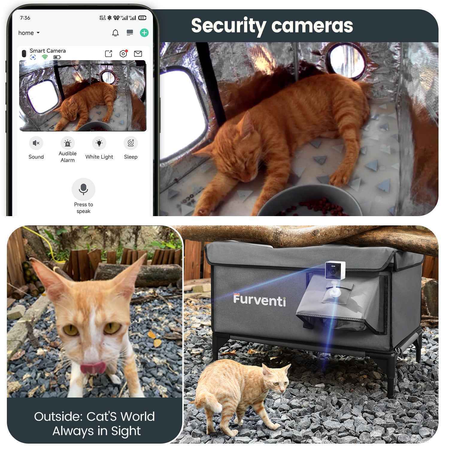 Furventi High Legs outdoor Cat House Dark Grey（副本）