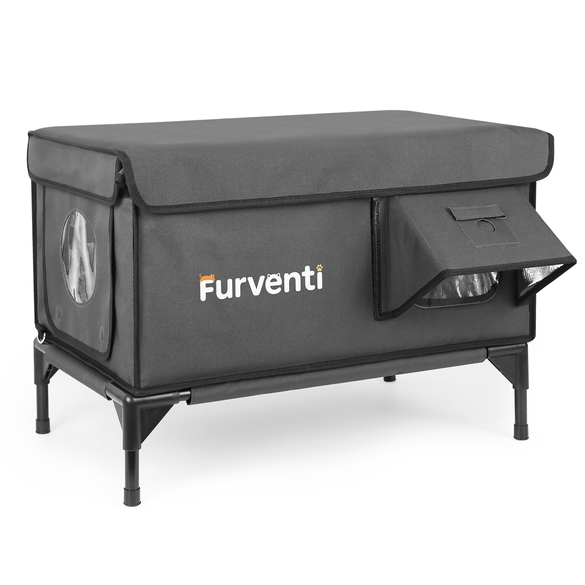 Furventi High Legs outdoor Cat House Dark Grey Product 01sku & Outdoor Stray Heated Cat House