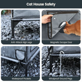 Furventi Platform Outdoor Cat House Dark Grey Product Cat House Safety & Outdoor Stray Heated Cat House