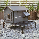 Furventi Platform Outdoor Cat House Dark Grey Product Main Image & Outdoor Stray Heated Cat House