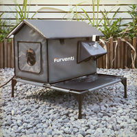 Furventi Platform Outdoor Cat House Dark Grey Product Main Image & Outdoor Stray Heated Cat House