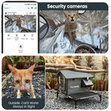 Furventi Platform Outdoor Cat House Dark Grey Product Security Camera & Outdoor Stray Heated Cat House