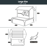 Furventi Platform Outdoor Cat House Dark Grey Product size & Outdoor Stray Heated Cat House