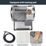 Furventi Platform Outdoor Cat House Dark Grey Product with heating pad & Outdoor Stray Heated Cat House