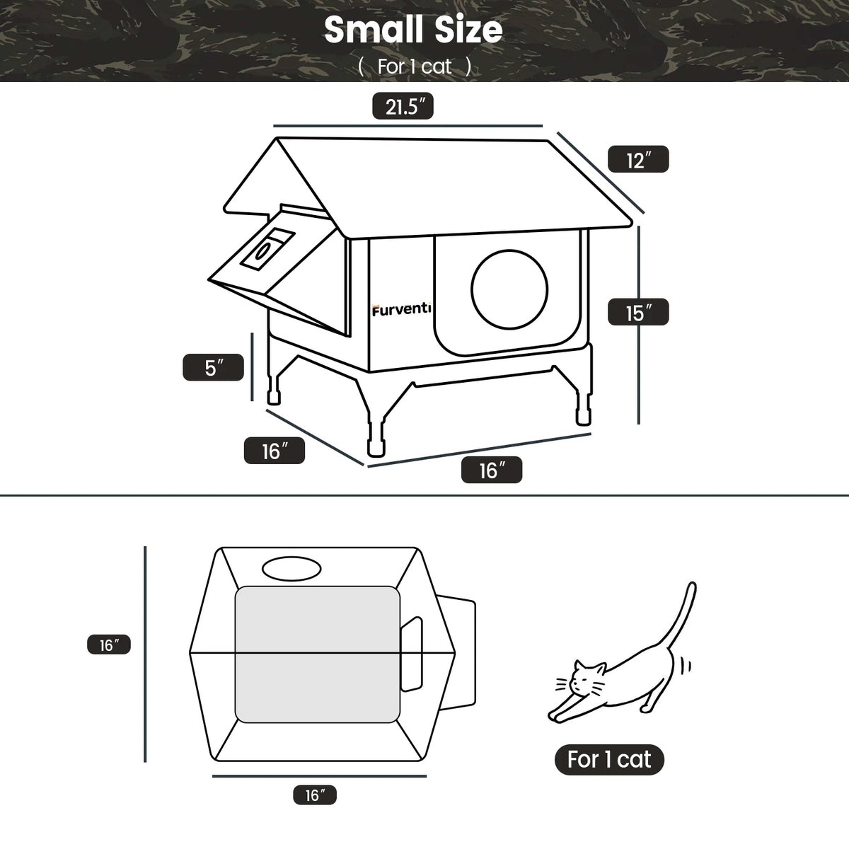  Furventi Rooftop Outdoor Cat House Camouflage Product Sizes & Outdoor Stray Heated Cat House