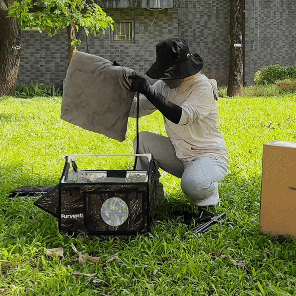 Furventi Rooftop Outdoor Cat House Camouflage  installation GIF picture 4 & Outdoor Stray Heated Cat House