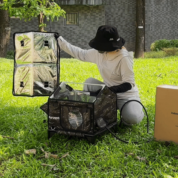 Furventi Rooftop Outdoor Cat House Camouflage  installation GIF picture 5 & Outdoor Stray Heated Cat House