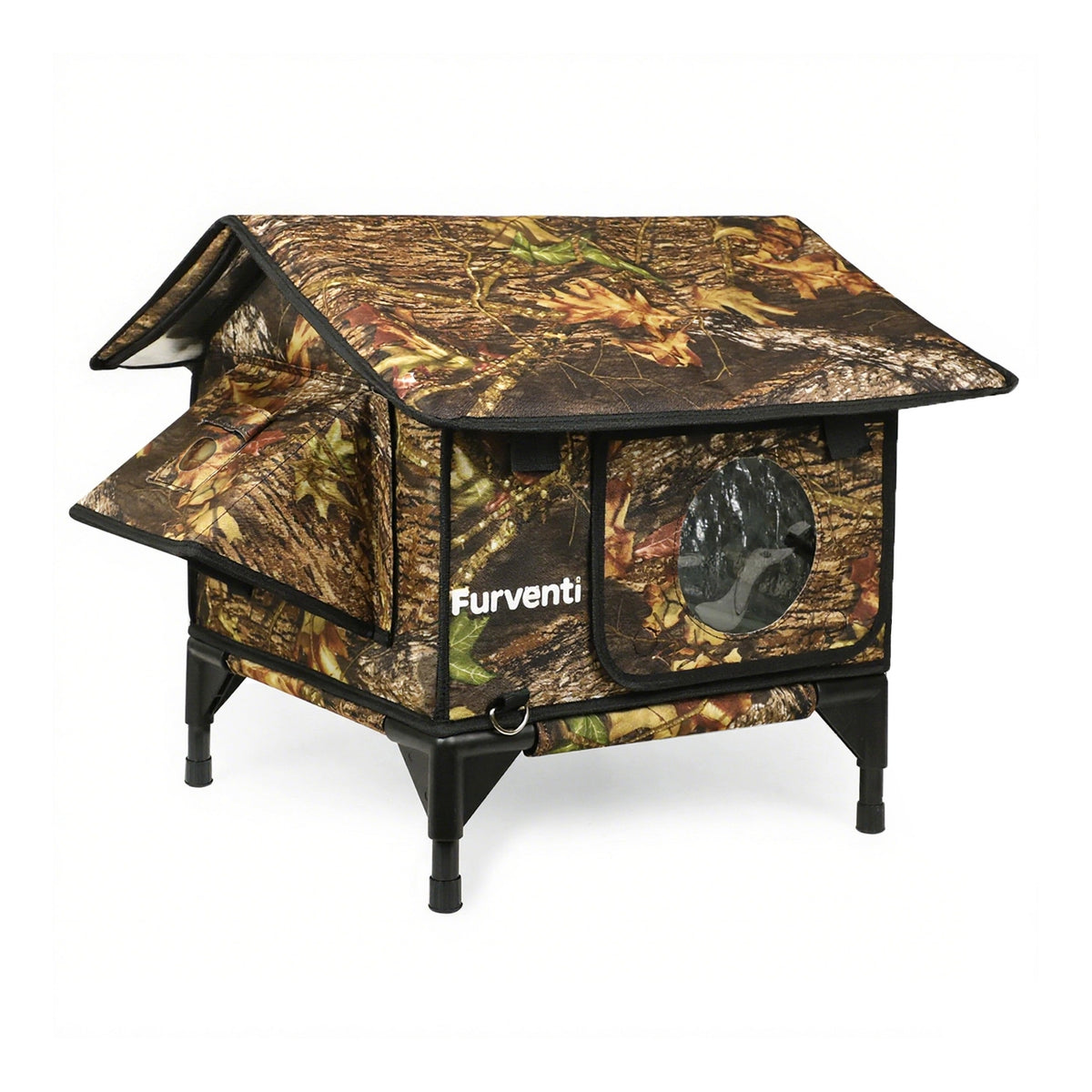 Furventi Rooftop Outdoor Cat House Leaves No/Heating pad  & Outdoor Stray Heated Cat House