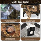 Furventi Rooftop Outdoor Cat House Leaves Product Multi-door & Outdoor Stray Heated Cat House