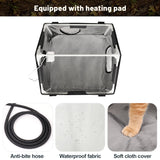 Furventi Rooftop Outdoor Cat House Leaves Product heating pad & Outdoor Stray Heated Cat House