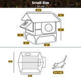 Furventi Rooftop Outdoor Cat House Leaves Product Size & Outdoor Stray Heated Cat House
