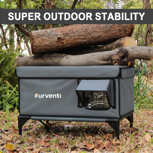 24 Furventi high leg outdoor cat house dark grey