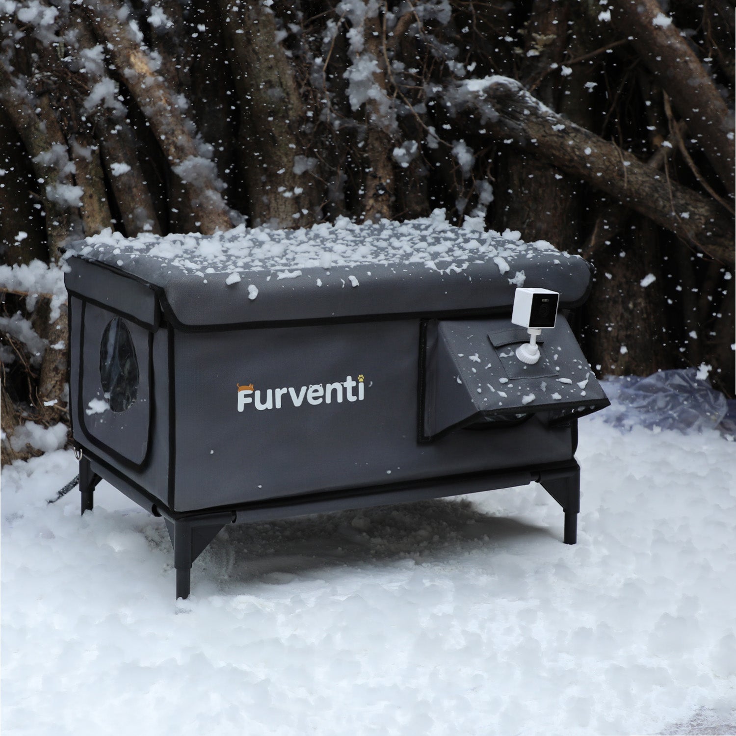 Furventi Classic Heated Outdoor Cat House Shadow Grey