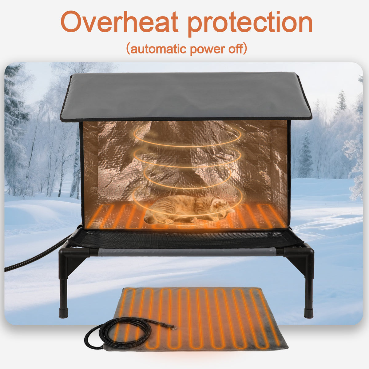 Furventi Platform Outdoor Cat House Dark Grey